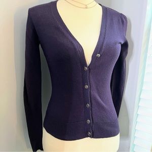 New York & Company 7th Avenue Purple Gem Button Cardigan Size XXS Petite
